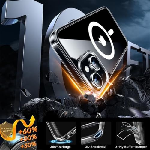 Image of Back Cover Case + Screen Protector for Apple iPhone 14 Plus | Mag-Safe Compatible | Transparent Mobile Phone Back Cover for i Phone 14 Plus | i Phone 14Plus TPU Transparent Back Cover