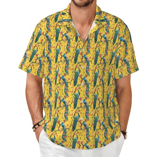 Chemise paon homme doux confortable été décontracté voyage bureau