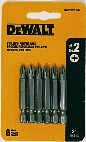 DEWALT DW2022CR6 #2 Phillips 2-inch Power Bits- 6pk Card