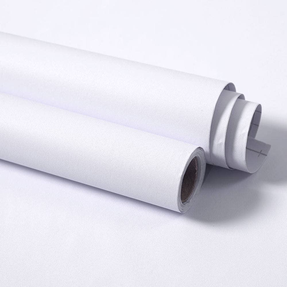 Carta Da Parati Adesiva Muro, Moderno Opaco Strutturato Bianco Effetto Pvc Buccia E Bastone Carta Da Parati Pellicola Impermeabile Vinile Appiccicoso Per Mobili Per La Ristrutturazione Di Appartamen