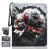 Card Binder 9 Pocket Fits 900 Cards with 50 Removable Sleevesves, Trading Card Binder Sports Card Binder Basketball Card Binder Baseball Card Binder Trading Card Albums (Football-B-L)