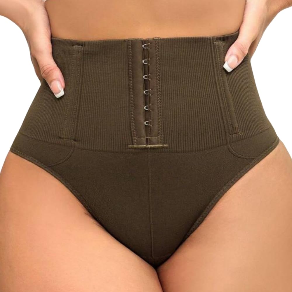 neska moda Women's Thong Shapewear Tummy Control Body Shaper Slim Control Thong Panties with a Loop and Front hook-STK377-picture-10