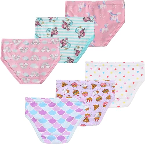 Naivete Girls Underwear Little Kids Cotton Breathable Comfort Briefs Children Panties (Pack of 6)2