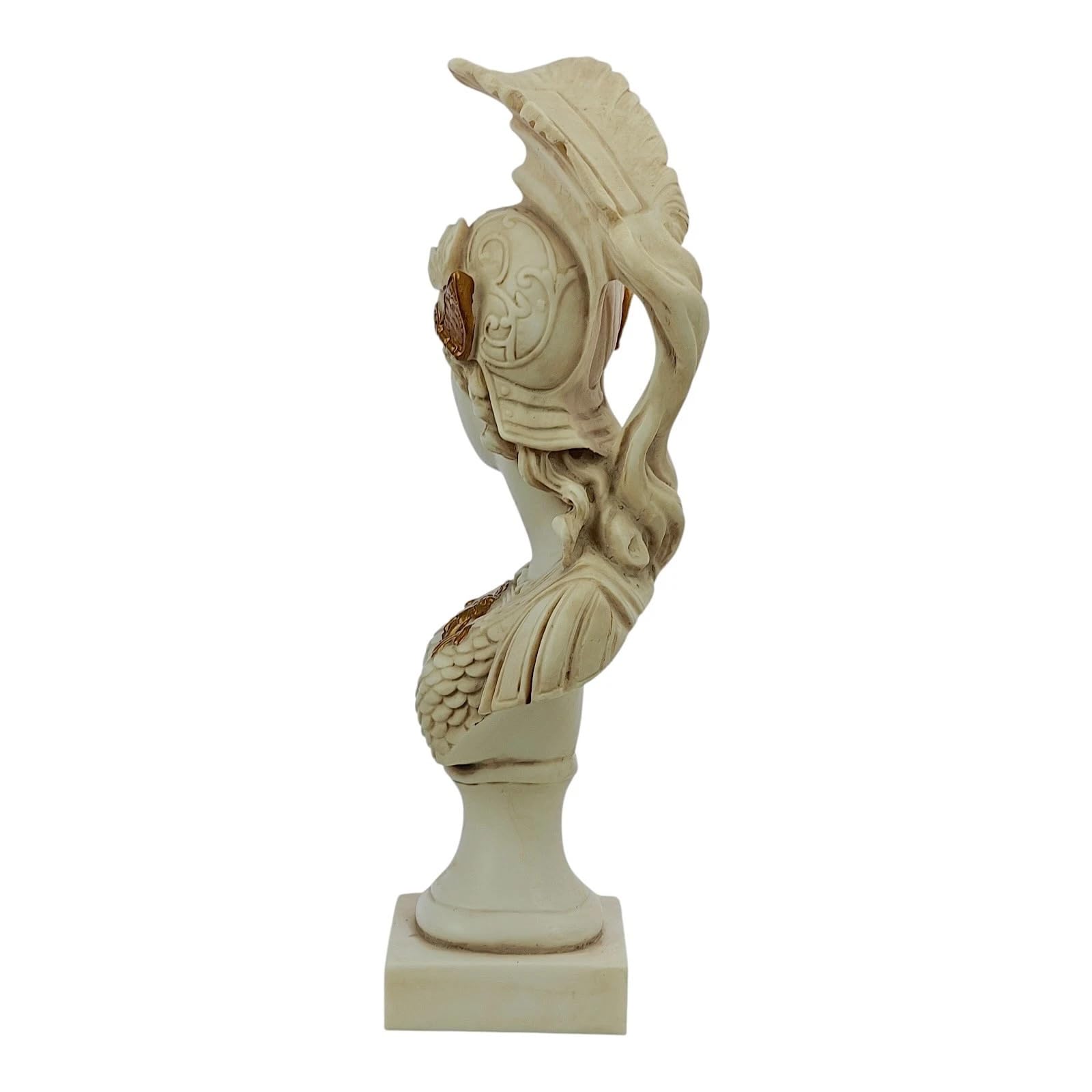 Posąg Atheny, grecka mądrości, odlewana marmurowa rzeźba 36,8 cm, klasyczna figurka głowy Minerva, wykończenie z szarej patyny, ręcznie wykonana w Grecji