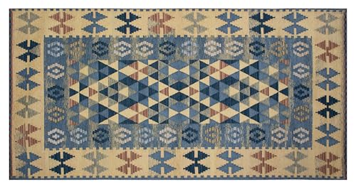 Kilim Tapis de décoration classique moderne oriental géométrique, couleurs modernes, décoration salon, chambre, tapis de cuisine, avec antidérapant, fabriqué en...