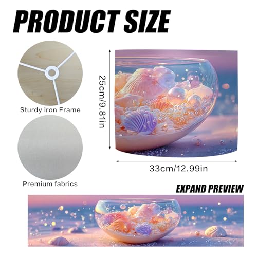 Image of Nuxovilar Lamp Shades Set of 2, 13 inch Top x 13 inch Bottom x 10 inch High (Spider)