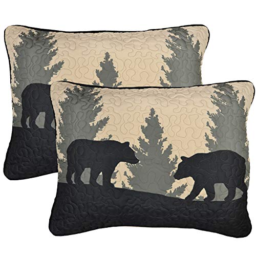 Donna Sharp King Bedding Set - 3 Piece - Bear Walk Plaid Lodge Quilt Set With King Quilt And Two King Pillow Shams - Machine Washable #TOP2