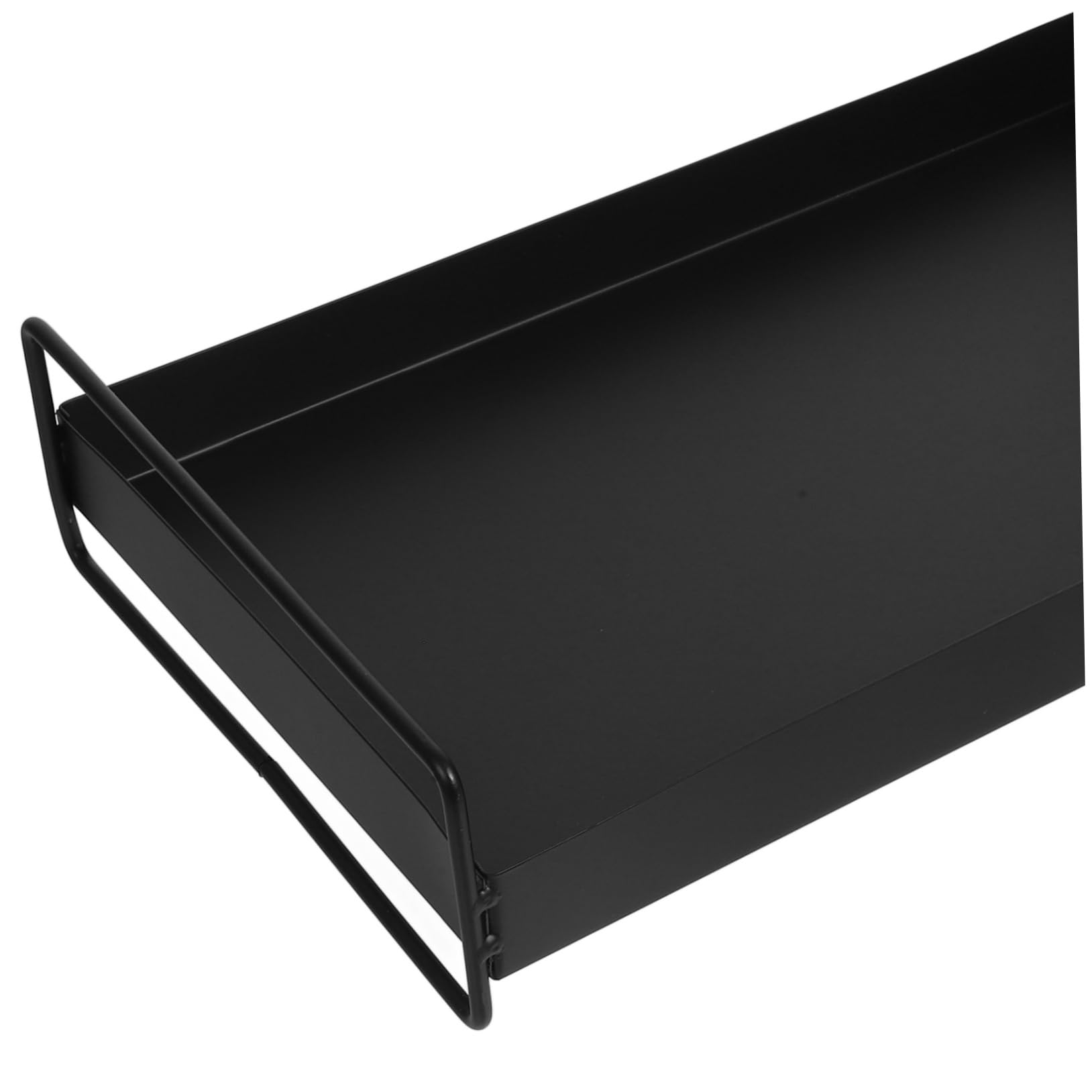 Bandeja de Metal Rectangular Negra con Asas, Hierro, 1 Pieza