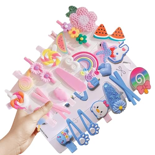 Image of TEMPERIA (1 Pack - 14 Clips) Hair Clips for Girls Kids - Girl Gift Items for Birthday - Cute Hair Clips & Pins Set for Baby & Small Girls - Girl Hair Accessories (Random Colors & Designs) (MN02)