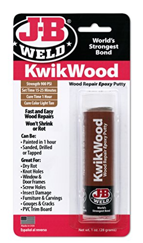 J-B Weld Tan KwikWood Wood Repair Epoxy Putty, 1 oz. Stick