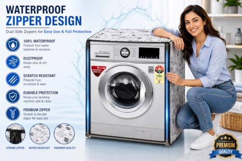 Image of AMAZOR Waterproof & Dustproof Front Load Washing Machine Cover Polyester For IFB 5.5 Kg, 6 Kg