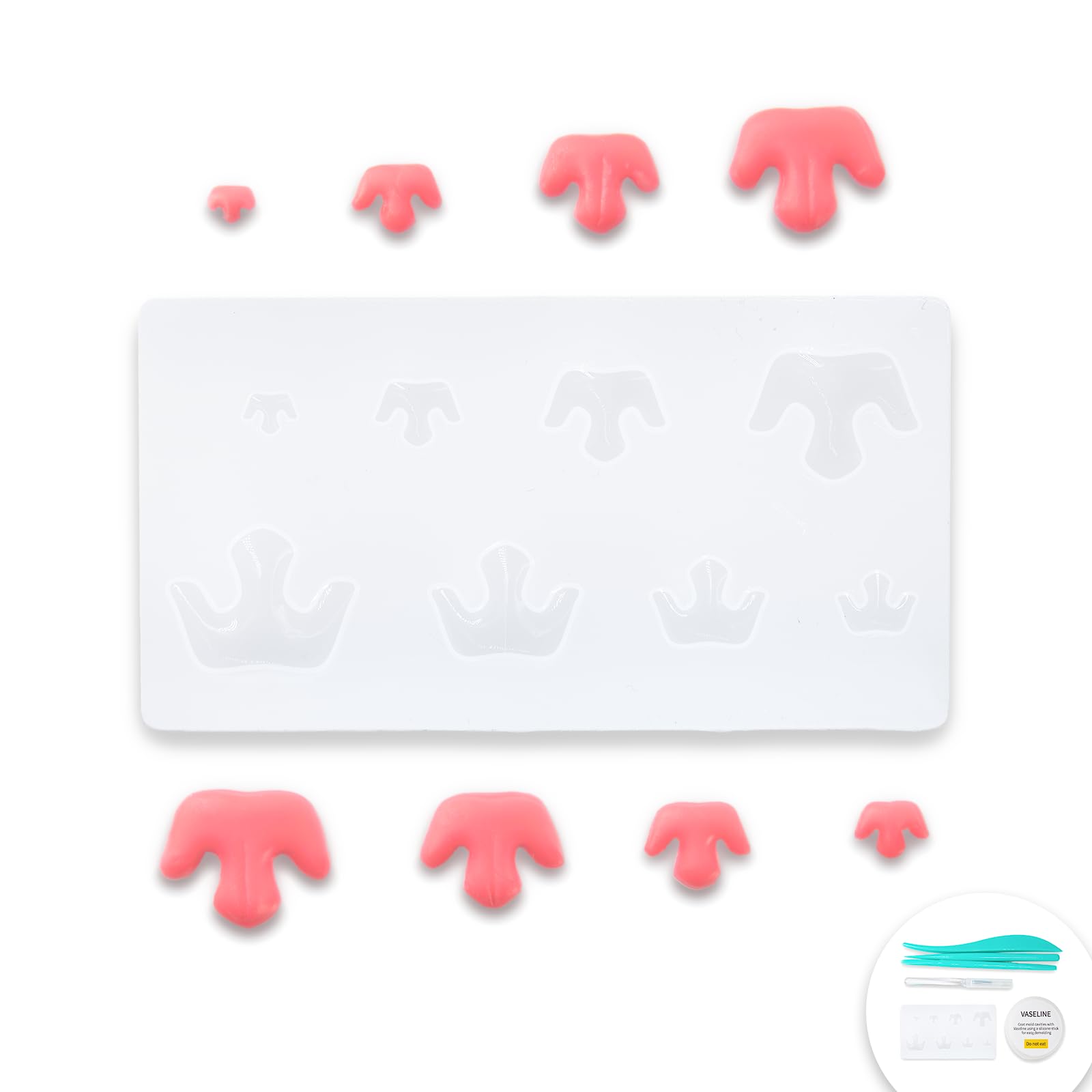 Nuvretk 8 Cute Silicone Molds for Needle Felting - Cat Nose Shapes for Stuffed Animals, DIY Crafts, and Accessories (Garfield)