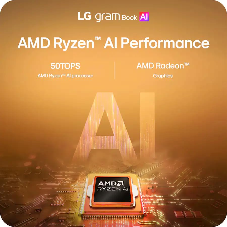 Image of LG Gram Book 16 inch Touchscreen Laptop, AMD Ryzen AI 7 445, Copilot AI+ PC 16 GB DDR5X RAM, 1 TB PCIe SSD, 120Hz IPS 400 Nit LED Touchscreen, Up to 26H Battery Life, Backlit KB, BT5.4 Win 11 Pro