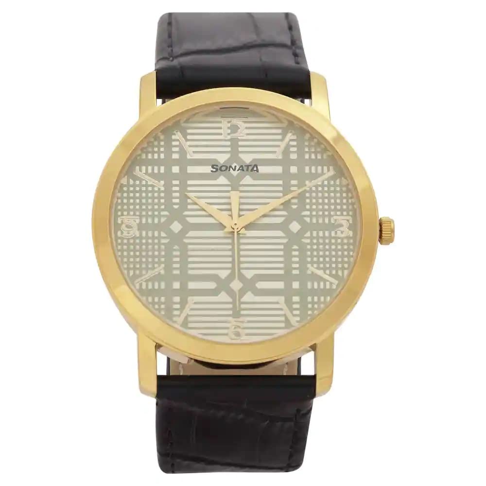 Sonata Quartz Analog Silver Dial Leather Strap Watch for Men-NR99701YL03 (B0BS3KTCTH) Amazon Price History, Amazon Price Tracker