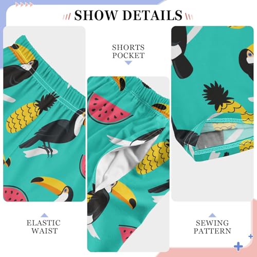 Parrot Watermelon Boys Long Pants Soft Trousers Elastic Waist Kids Lounge Bottoms with Pockets S-XL4