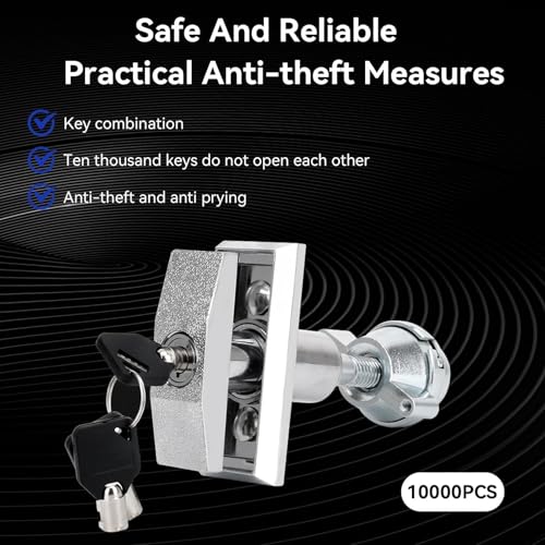 Image of Vending Machine Lock Cylinder, Zinc Alloy Cola Machine Lock & Key Snack Machine Lock Replacement, 3Pcs Keys