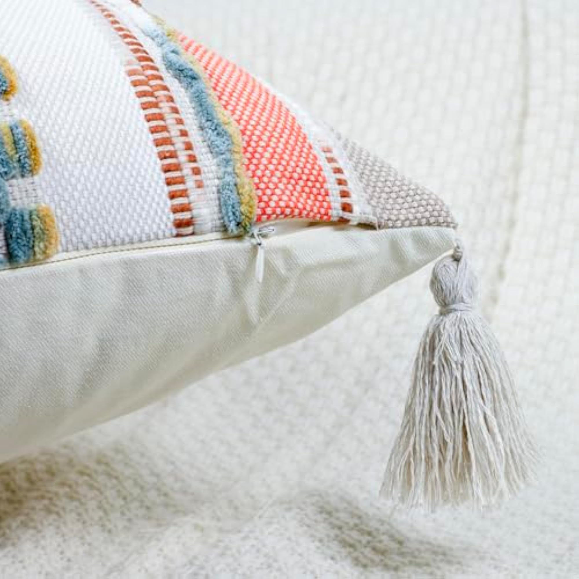 Boho Long Lumbar Throw Pillow Cover, Chenille