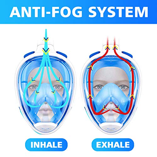 Foldable Full face Snorkeling mask with New Safety Breathing System, 180-degree Panoramic View, Waterproof and Anti-Fog, with Camera Stand, Universal Snorkeling mask(L/XL) - Thumbnail 6