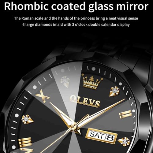 Image of OLEVS Men Multifunction Watch, Multi Dial Waterproof Luminous Chronograph Watch with Date,Stainless Steel Watches