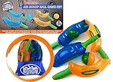 Matty's Toy Stop Deluxe Jai alai Plastic Air Scoop & Throw Set with 4 Paddles, 2 Balls & Storage Bag