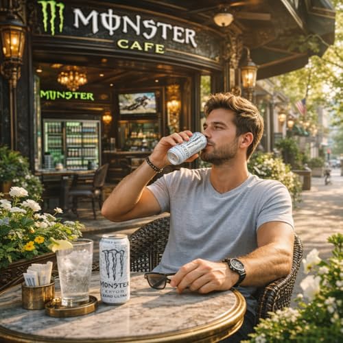 Image of Monster Energy Zero Ultra White Drink (Pack of 12) 500ml By COUGAR | Zero Sugar Refreshing Energy Beverage | Light Flavor with Smooth Taste | Carbonated Energy Drink for Focus & Performance | Ready to Drink Can for Daily Boost - (Imported-USA)