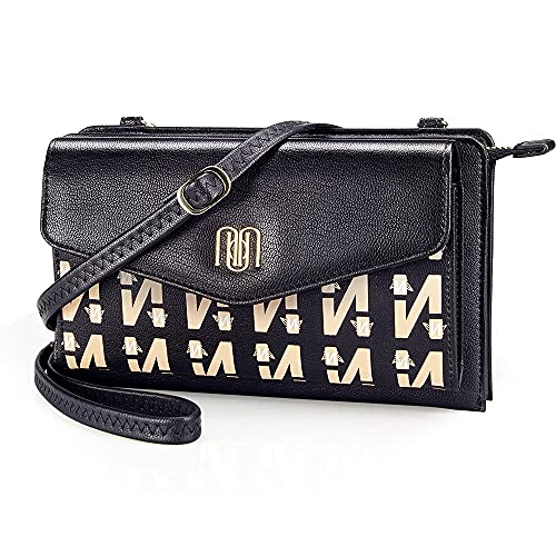 Nuoku Brown Small Crossbody Bags + Black Wristlet Clutch Wallet Purses For Women thumb #5