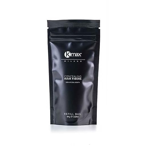 Kmax Fibre cheratina per capello 64 gr, Polvere volumizzante professionale Infoltimento immediato, Fibre per coprire le Calvizie - Castano scuro