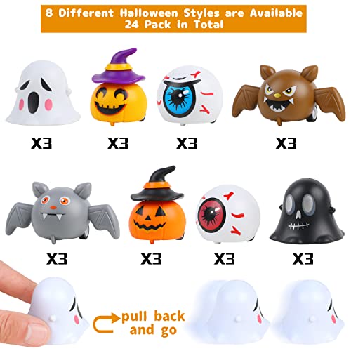 24 Autos de Juguete Halloween Fricción para Niños miniatura 3