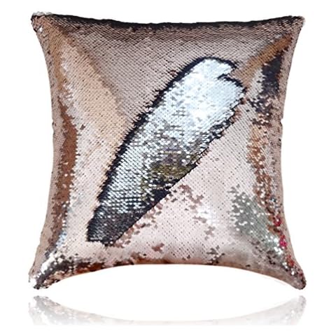 San Tungus Rose Gold and Silver Mermaid Pillow Cover