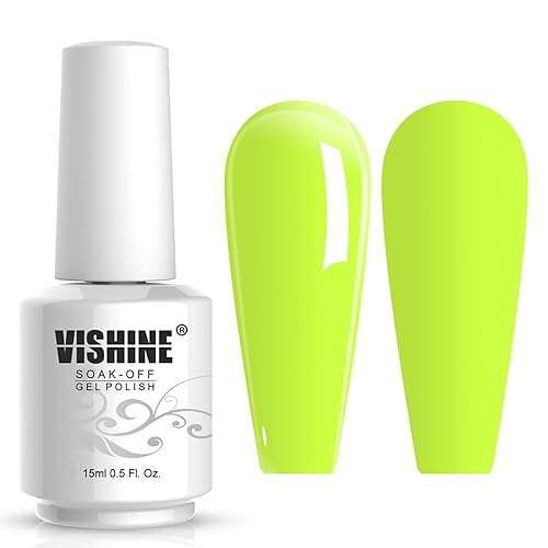 Vishine Gelpolish Esmalte de uñas de gel profesional Soak Off UV LED Gel Manicura Amarillo (1474)
