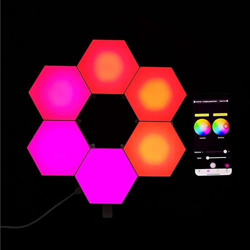 Miniatura 1 de QFFL Paneles de luz led inteligentes APP Control Hexágono Luz inteligente Montado en la pared DIY Geométrica Modular Led Light Sync con música para