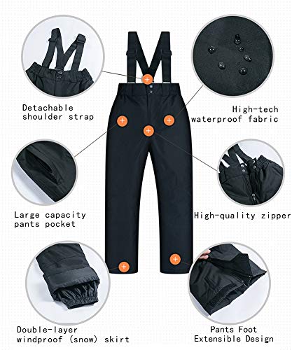 Image of Girls /Boys Snowsuits Hooded Insulated Windproof Winer Coats Ski Jacket Snow Pants Set