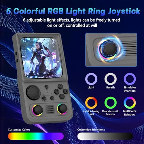 Image of R36TMAX Retro Handheld Game Console, Portable Retro Gaming Console with 4.0 inch CRT-Inspired Screen, 4000mAh Arcade Classics, Supports Multiple Emulators, WiFi Network Battling, 64GB (Gray)