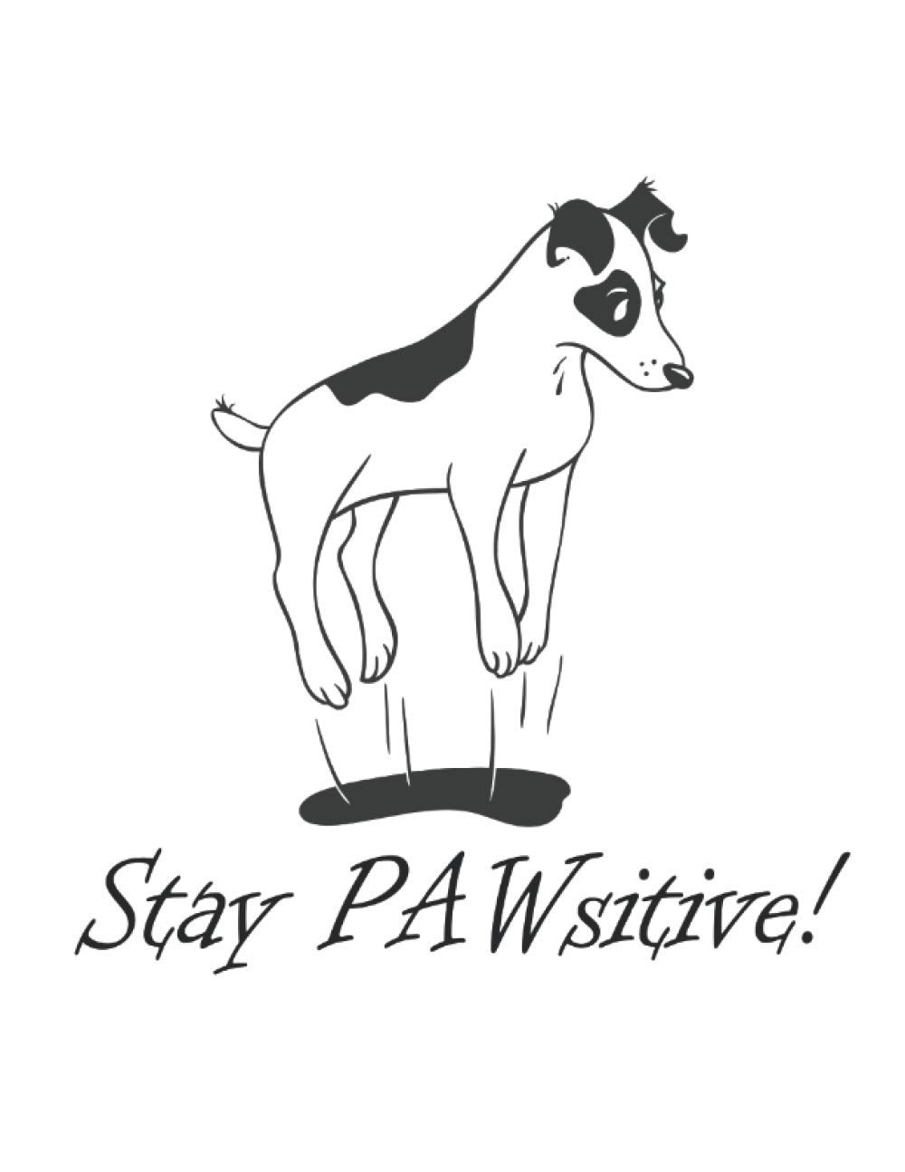 Mantente en PAWsitive: Cuaderno | Notebook | A cuadros, 21,59x27,94 cm (8, 5"x11"), 120 páginas, color crema, cubierta mate