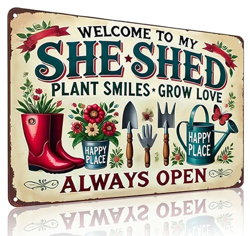 Bestylez Garden Gifts Welcome To My She Shed Vintage Gardening Signs...