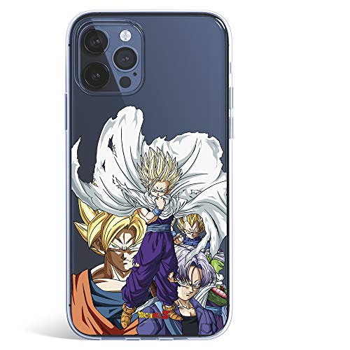 Funda para iPhone 12 - iPhone12 Pro Oficial de Dragon Ball Guerreros Saiyans para Proteger tu móvil. Carcasa para Apple de Silicona Flexible con...