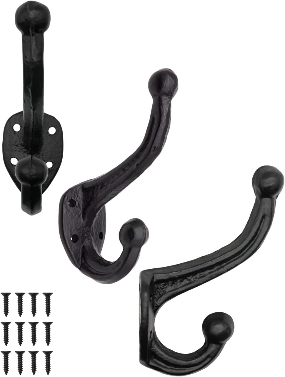 Fuxxer® 5x Garderobenhaken Vintage - Verchromte Eisenhaken Im Landhausstil