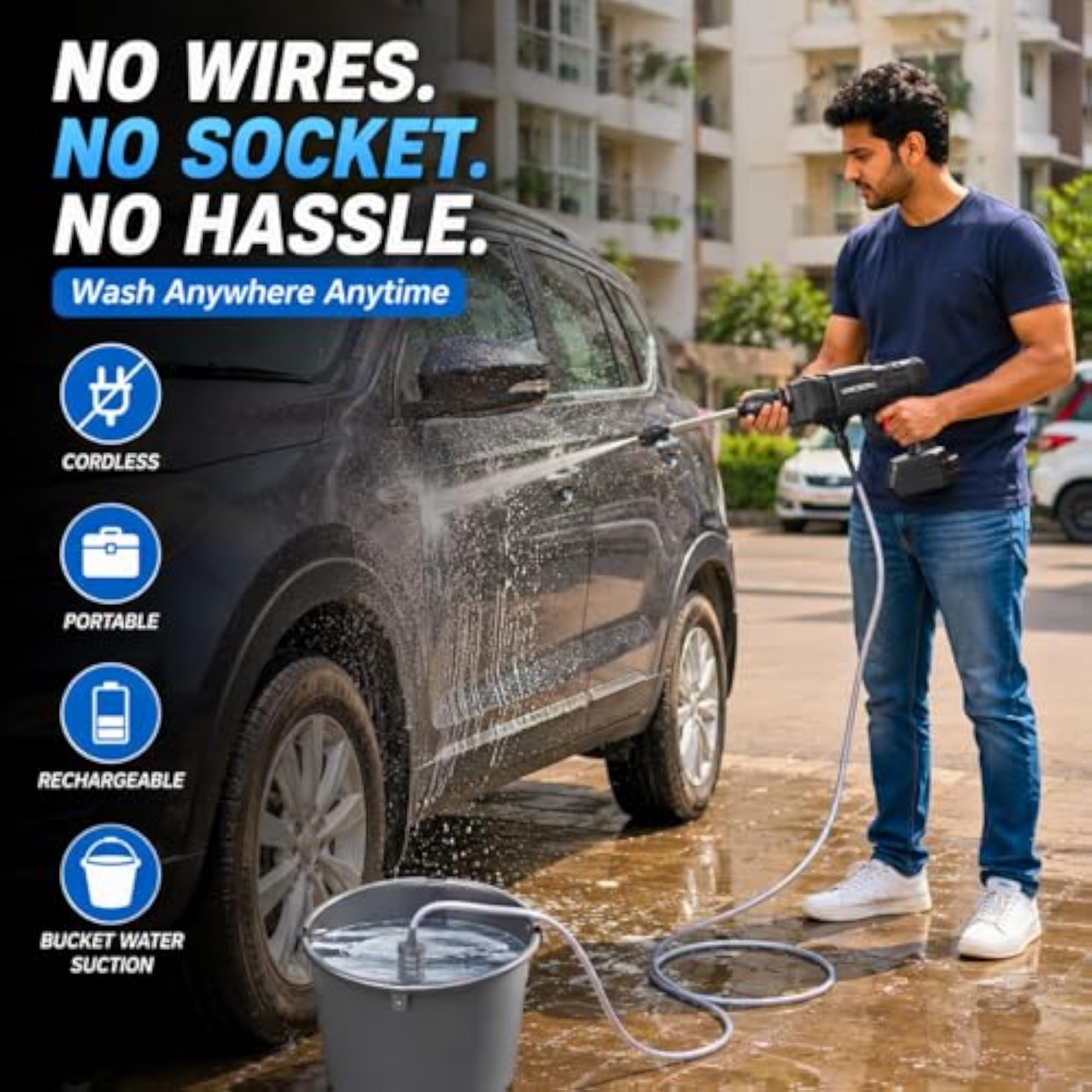High Pressure Cordless Car Washer, 48V