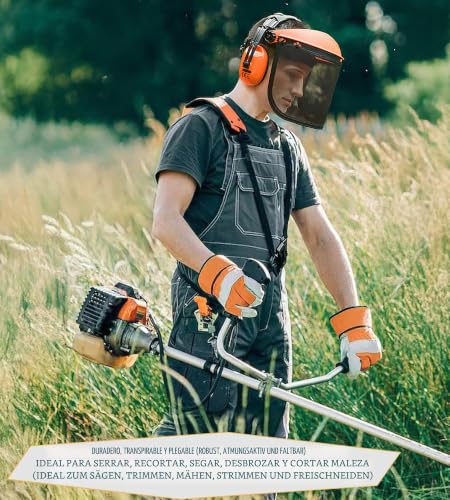 Miniatura 5 de Guardlead Mesh Visor Ear Muff Combinación Para Cortacésped Desbrozadora Ajustable 2 En 1 Face Shield