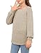 BZB Girls Fall Sweaters Cute Puff Sleeve Square Neck Oversized Dress Up Clothes Khaki Size 11-12