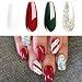 Vishine Soak Off UV LED Christmas Collection Glitter Gel Nail Polish Color Set Of 4 Colors X 8ml Red White Green Sparkle Silver Nail Art Kit Set
