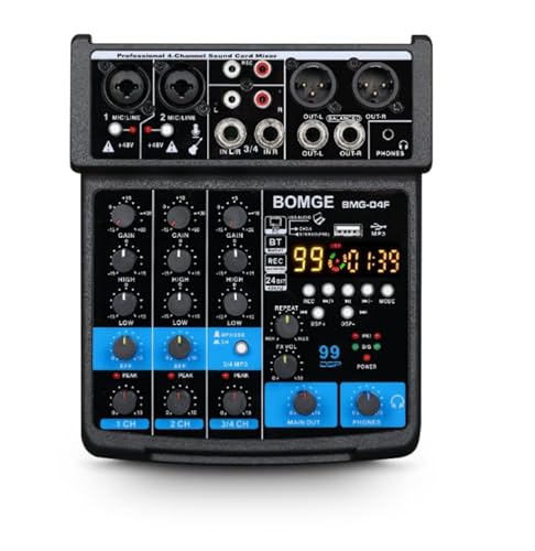 BOMGE-04F 4�`�����l��dj�I�[�f�B�I�T�E���h�~�L�T�[�AMP3 / USB Bluetooth�A�X�e���I���R�[�h/ 48V / 16 DSP�G�R�[�G�t�F�N�g�A���C�u�u���[�h�L���X�g�A�J���I�P�A�p�t�H�[�}���X�A����̉́A���y���� (BLACK-04F