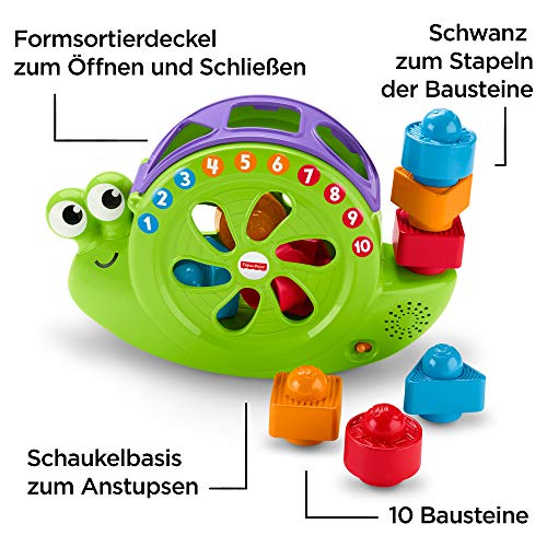 Fisher-Price FRB88 - Sortier-Schnecke mit Liedern und Geräuschen, Babyspielzeug ab 6 Monaten – Bild 4