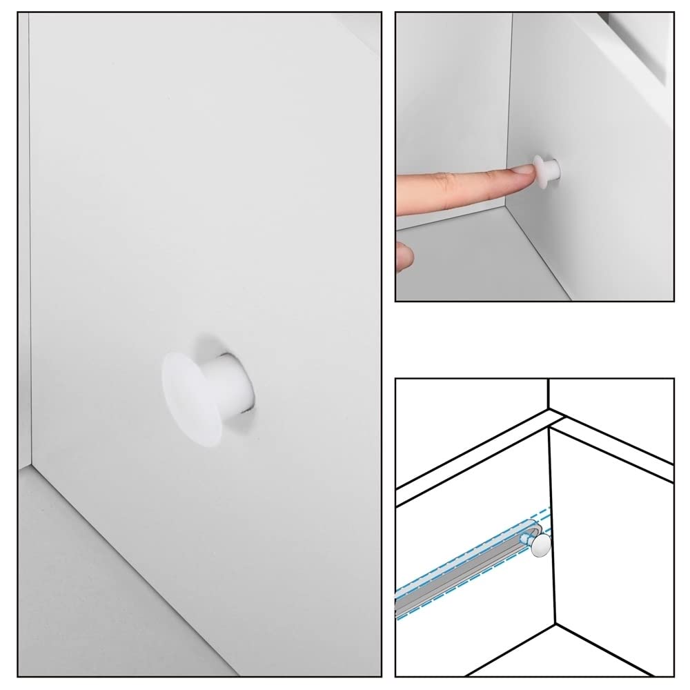 Yaheetech Mueble Baño de Madera Armario Baño con Cajón y Estante Ajustable Mueble Auxiliar de Cocina Armario Multiusos con Puertas Dobles para Salón Entrada Blanco 55,5x29,5x86,5 cm