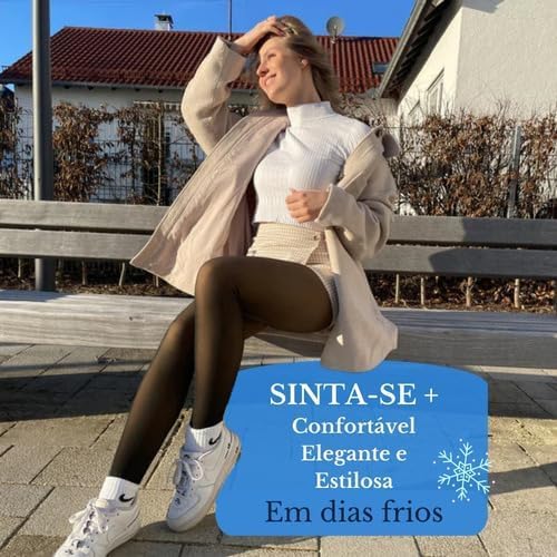 KIT 2 Meia Calça Translucida Forrada Super Quente De Lã Aveludada Com Pé -Thee Brothers