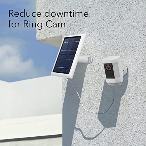 Wasserstein Solar Panel Compatible With Ring Spotlight Cam Plus/Pro/Battery, And Ring Stick Up Cam Battery - Includes Barrel Plug With Usb C Adapter - 2W 5V Charging (3 Pack, White) #TOP3