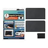 ResBamotix Magnetic Car Side Window Sun Shade, 2 Pack, Privacy Protection with UV Blocking, Easy Install with Storage Case, for Family Travel, Camping, Business Trips (Black, Large（31.5'L x 20.5'W）)