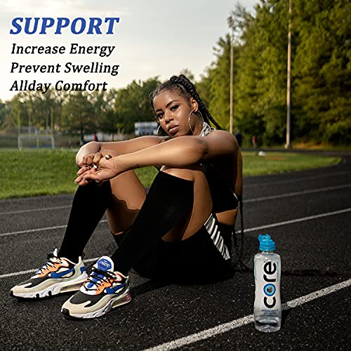 Actinput Copper Compression Socks Men Women Circulation 4 Pairs-Best Support For Nurses,Runningl,Cycling(Black, Large/X-Large) #TOP3