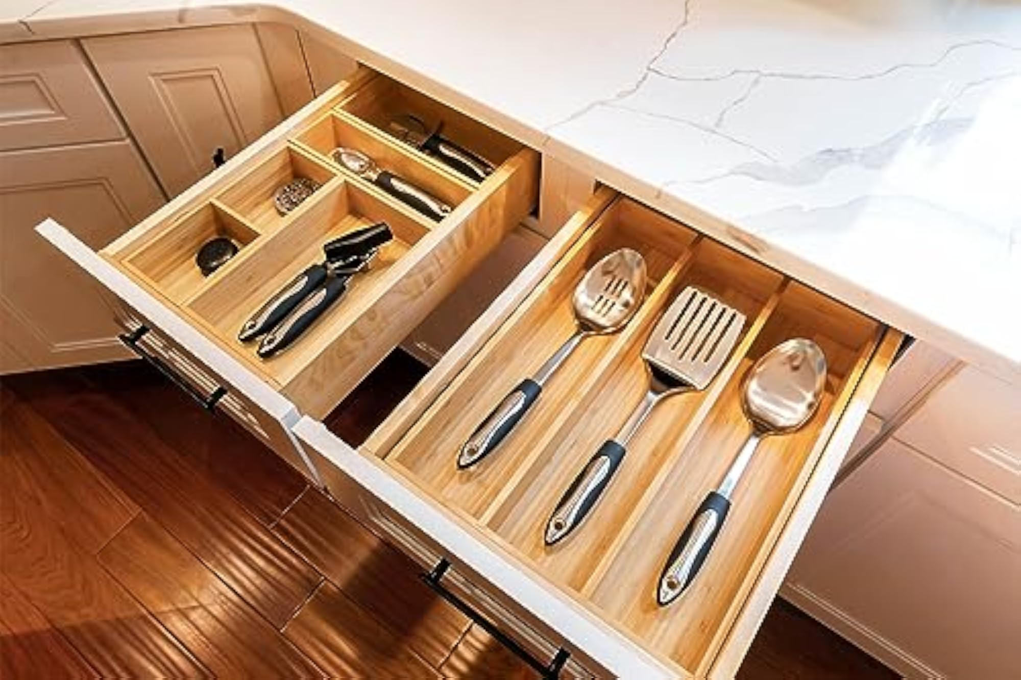 Bamboo Kitchen Utensils Organizer and Drawer Divider