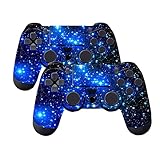 SubClap 2 Packs PS4 Controller Skin, Vinyl Decal Sticker Cover for Sony PlayStation 4 DualShock 4 Wireless Controller (Shinny Blue)